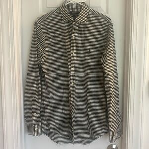 Ralph Lauren Polo Oxford - black and white checkered. SLIM fit. Size M.